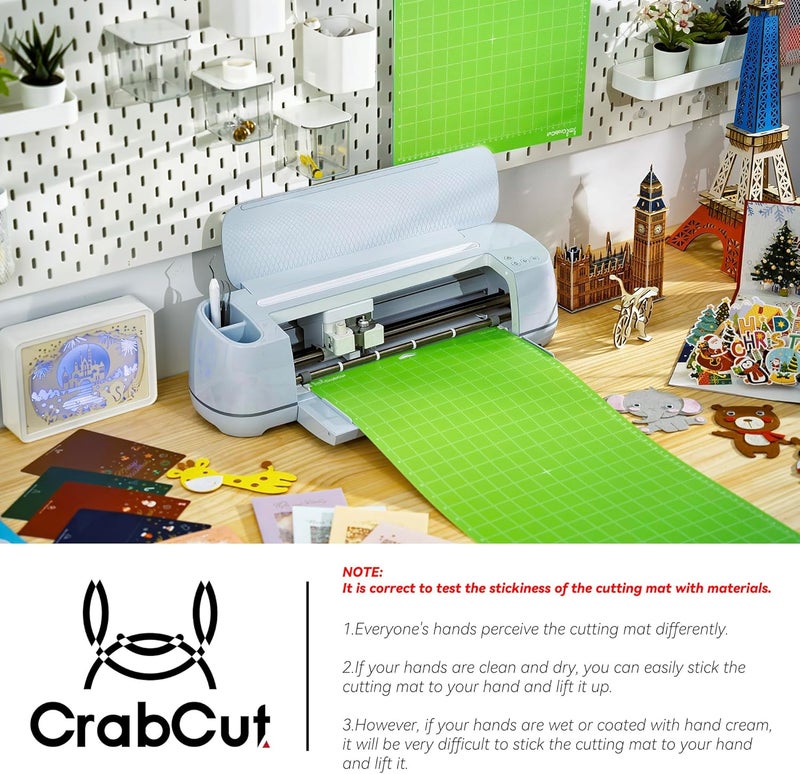 Crabcut حصائر قطع لآلة كريكت 4/استكشاف 4/صانع 3/استكشاف 3/استكشاف هواء 2 بحجم 12x24 بوصة 3 عبوات خضراء ذات قبضة قياسية متينة تدوم طويلاً بديل حصيرة قطع لآلة كريكت/سيسر جوليت روميو - Image 2